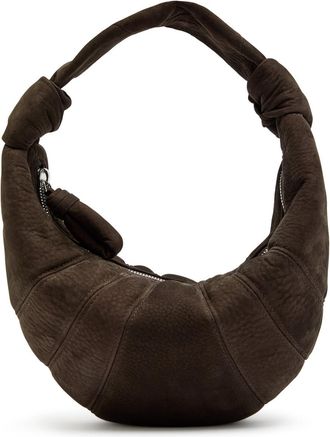 Christophe Lemaire Fortune Croissant Mini Nubuck Leather Shoulder bag - Dark Brown - One Size