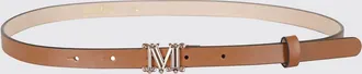 Max Mara Cintura in pelle con fibbia logo