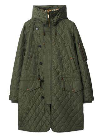 Burberry reissued quilted parka - men - Cotton/Polyamide/Cotton/Polyamide/Elastane - 50 - Green