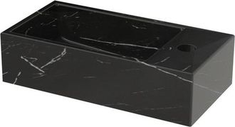 Riho Livit Tiny Fontein - 1 kraangat rechts - 41x20.5x10.5cm - keramiek - marmer zwart