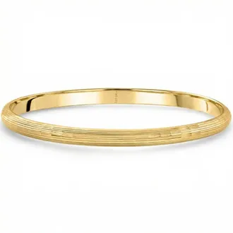 Pompeii3 5mm Brushed Bangle Bracelet 18k Yellow Gold Over Silver
