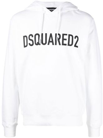 Dsquared2 White Logo-print Hoodie