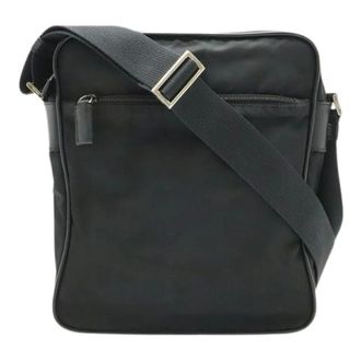 Prada Pre-owned Nylon Leather Shoulder Messenger Bag V160 - Dames - Pre-owned - Zwart - Maat: ONE Size Nylon