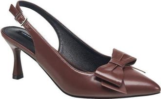French Connection Bianca Oversized Bow Kitten Heel in Brown at Nordstrom, Size 10