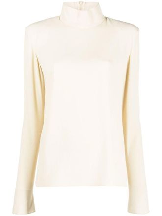 Veronique Leroy High Neck Zipped Long Sleeves Top
