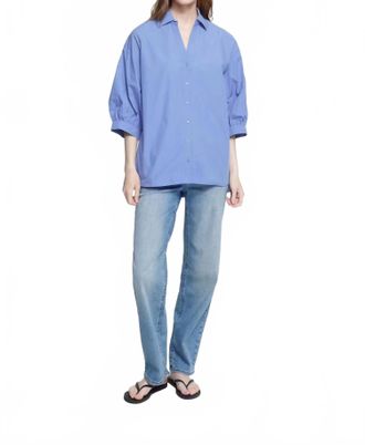 Ichi Sky 3/4 Sleeves With Elastic Cuffs Top In Wedgewood / Blue