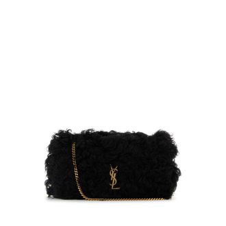 Saint Laurent Black Shearling Medium Jamie Shoulder Bag