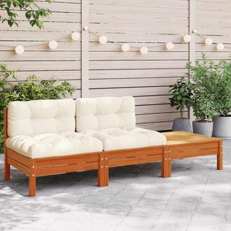 vidaXL Sof&aacute; De Jard&iacute;n Con Cojines Y Reposapi&eacute;s 2 Plazas Vidaxl