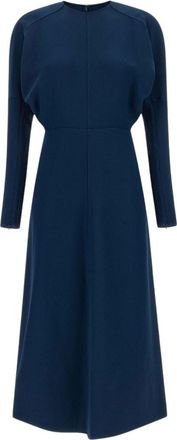 Victoria Beckham Blue Crew Neck Midi Dress
