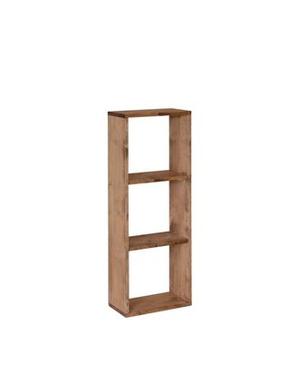 Deco Wood Estanteria de madera maciza en tono marr&oacute;n con 2 estantes