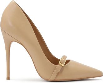 Kazar Beige pumps met decoratie op de neus. Dit product valt groot uit. - Dames - Pumps - Beige - 40 EU - Leer - Schoenen