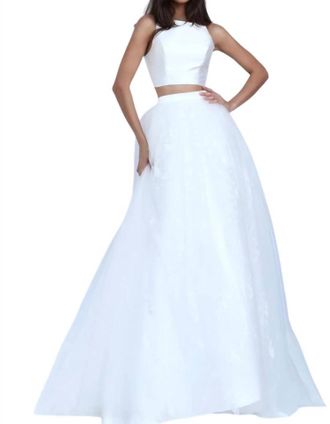 Sherri Hill A-Line Prom Dress In Ivory