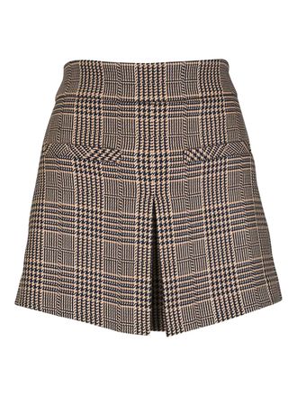 Veronica Beard Pavaline houndstooth-pattern mini skirt - women - Viscose/Elastane/Polyester/Polyester - 10 - Neutrals