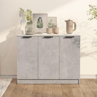 vidaXL Credenza Grigio Cemento 90,5x30x70 cm in Legno Multistrato - Vidaxl