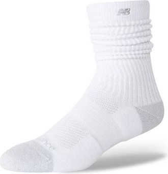 New Balance Unisex Active Premium Heavyweight Slouch Crew 1 Pair in Bianco, Poliestere, Taglia XL