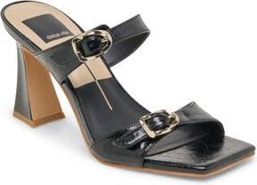 Dolce Vita Narcia Slide Sandal in Midnight Crinkle Patent at Nordstrom Rack, Size 5.5