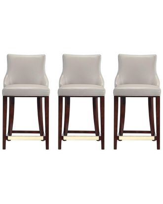 Manhattan Comfort Modern Set of 3 Shubert Upholstered Counter Stools