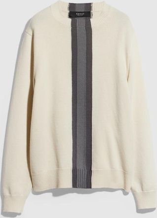 Gucci Knit Wool Sweater With Muted Web, Size XXXL, White