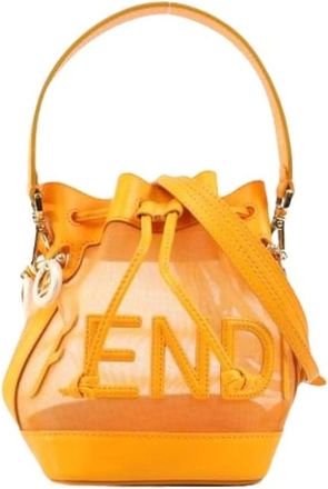 Fendi Pre-owned Bucket Bags, female, Orange, Size: ONE SIZE Pre-owned Leather Bucket Bag