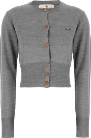 Vivienne Westwood Truien & Vesten, Dames, Grijs, XS, Katoen, Bea Cropped Cardigan