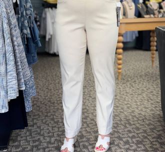 Multiples Pull-On Ankle Pants In Winter White