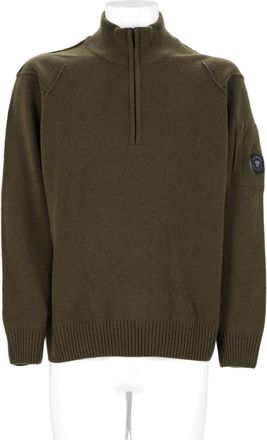C.P. Company Relaxed Fit Half-Zip Ribbed Wool-Blend Sweater