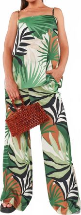 Show me your Mumu Vince Wide Leg Pants In Caribbean Palms Luxe Satin