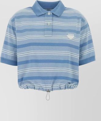 Prada embroidered piqu&eacute; polo shirt
