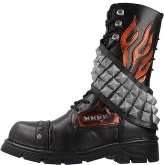 New Rock Metallic Veterschoenen - Dames - Veterlaarzen - Zwart - 37 EU - Schoenen