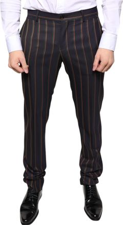 Dolce & Gabbana Brown Stripes Skinny Men Dress Mens Pants
