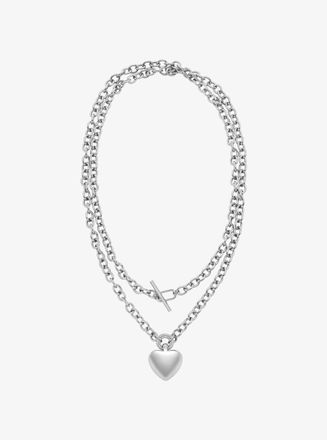 Michael Kors Pav&eacute; Puffy Heart Pendant Necklace