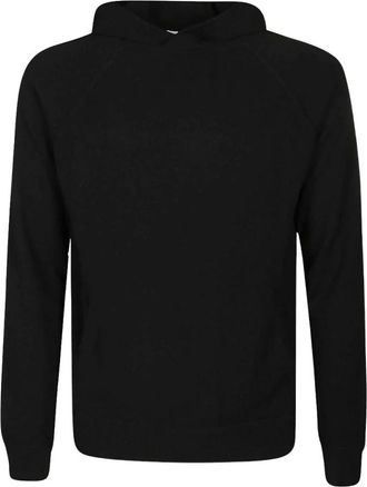 Malo Zwarte Cashmere Hoodie Sweater - Heren - Hoodies - Zwart - M - Kasjmier - Hoodies & sweatvesten