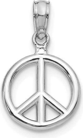 Diamond2Deal 14K White Gold Polished Peace Symbol Pendant