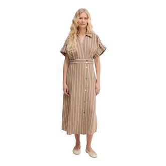 Lola Casademunt Kleedjes, Dames, Bruin, XS, Midi Shirtjurk