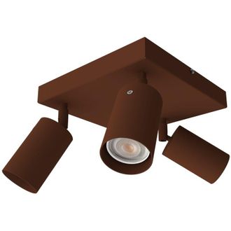 Lumicom FORM Q Plafoniera, 3X GU10, max 33W, metallo, marrone corten, 30x30cm
