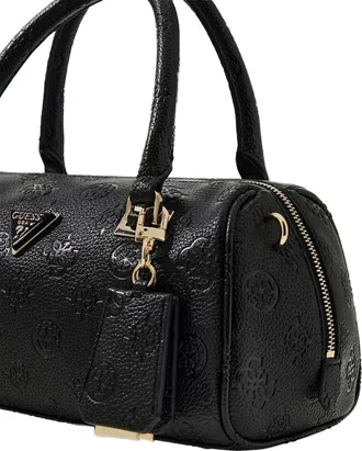 Guess Womens Satchel Bag Black Logo Polyurethane - Satchel-Bags
