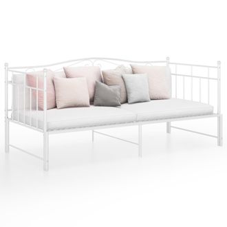 Berkfield Home Pull-out Sofa Bed Frame White Metal 90x200 cm