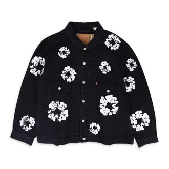 Denim Tears x Levis Black All Over Wreath Type-2 Denim Jacket