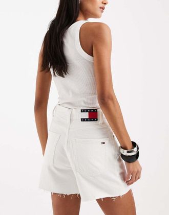 Tommy Jeans Pantaloncini di jeans mom bianchi-Bianco