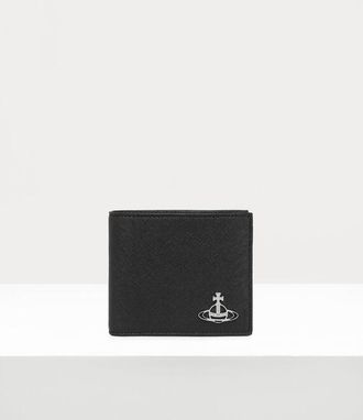 Vivienne Westwood Man. Billfold Wallet Faux Leather Black One Size Unisex