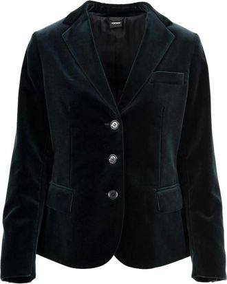 Aspesi Knoopsluiting voorzijde Achtersplit - Dames - Blazers - Blauw - M - Jassen