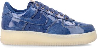 Nike Air Force One Glossy Coated Denim Low-Top Sneakers