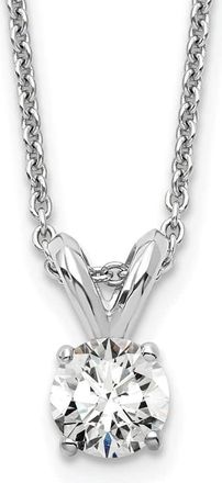 Diamond2Deal 14k Gold 1/4 Ct Round Lab Grown Diamond Solitaire Pendant Necklace 18