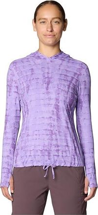Mountain Hardwear Crater Laketm Long Sleeve Hoody Womens Sweatshirt Harbor Violet Prismatic Print : XS, Jersey/Polyester/Elastane