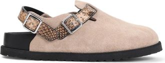 Birkenstock Natural Sandalen met Slangenprint - Dames - Klompen - Beige - 36 EU - Leer - Schoenen