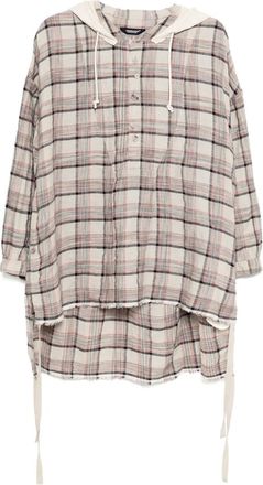 Undercover checked hoodie - men - Cotton/Linen/Flax/Cotton - 2 - Neutrals