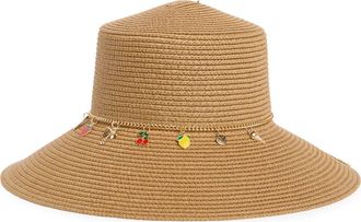 BCBGeneration Downbrim Charm Straw Hat in Tan at Nordstrom Rack