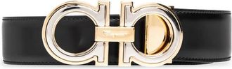 Ferragamo Omkeerbare en verstelbare Gancini riem - Heren - Riemen - Zwart - 90 CM - Leer - Accessoires