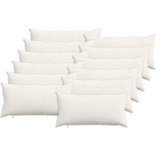 vidaXL Funda De Almohada 12 Pcs Heerlen Crema 40 X 80 Cm Pana Vidaxl