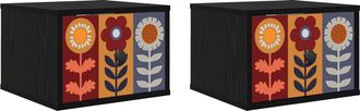 vidaXL Mesita De Noche De Pared Essen 2 Uds. Roble Negro Vidaxl